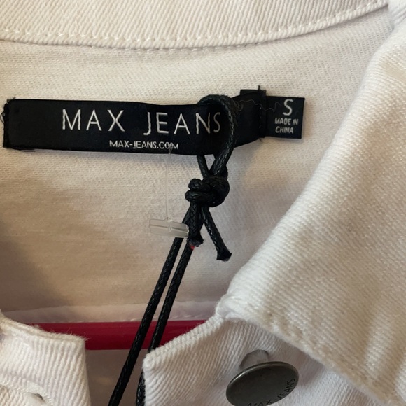 Max Jeans White Denim Jean Jacket Small NEW $99 - Picture 2 of 4